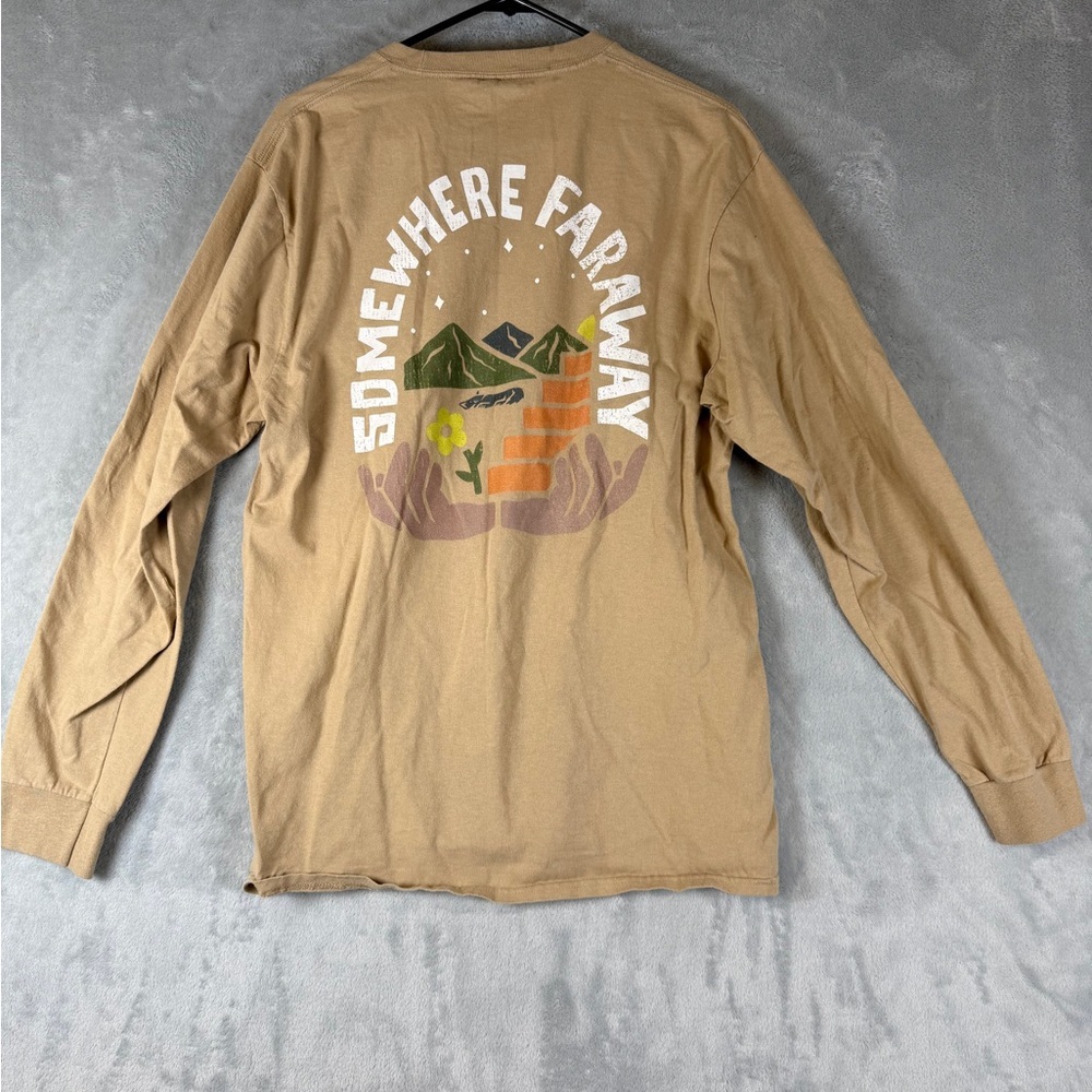 Dravus Mens Tee Shirt Size Large Long Sleeve Tan Casual Outdoor